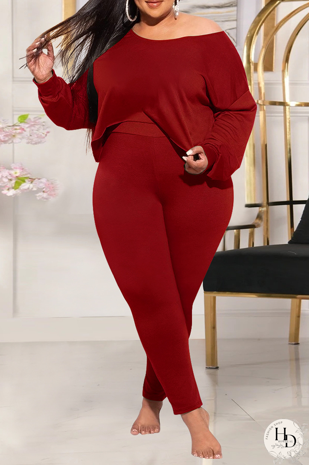 Yellow Casual Solid Split Joint O Neck Plus Size Two Pieces