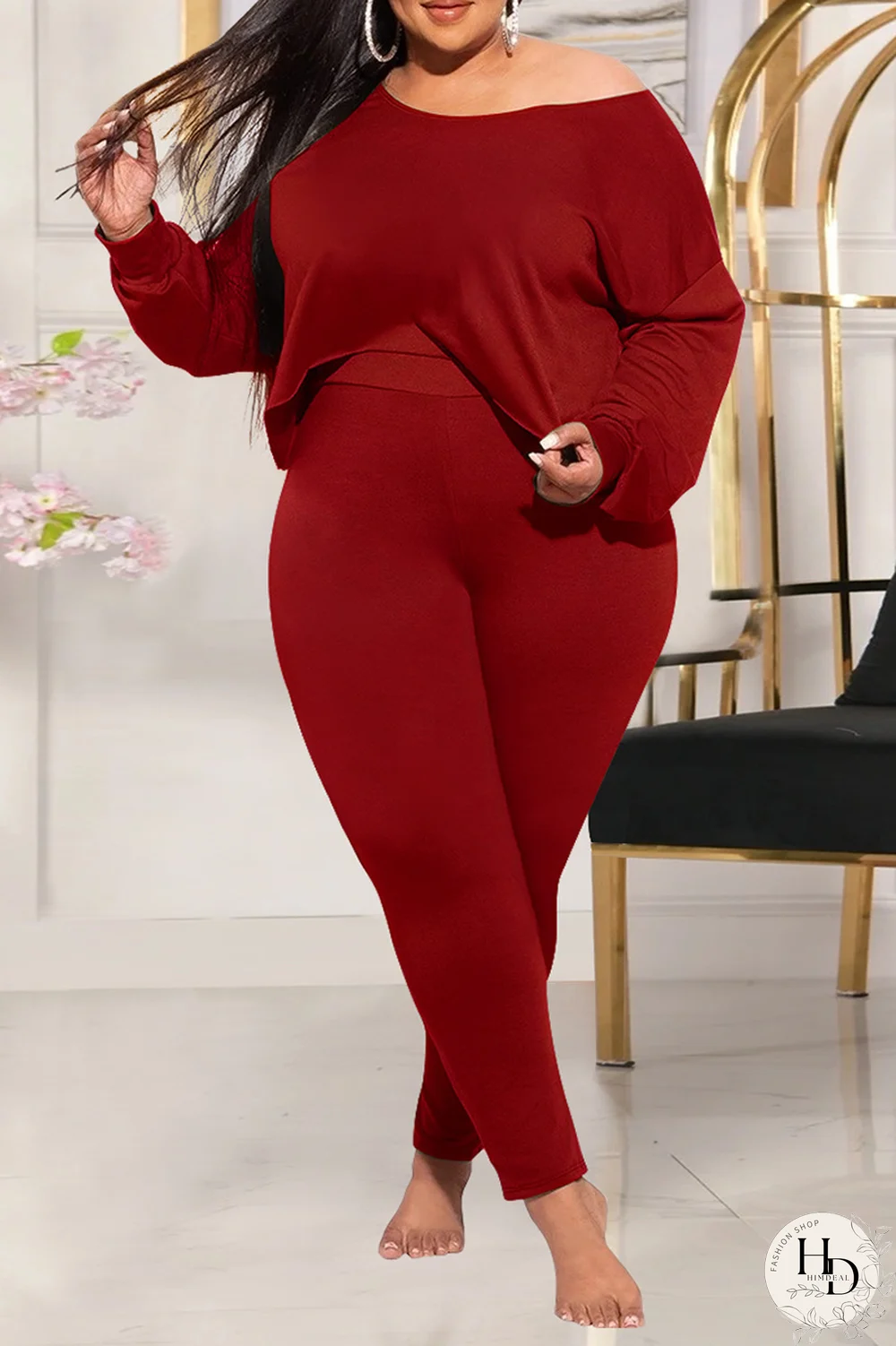 Yellow Casual Solid Split Joint O Neck Plus Size Two Pieces