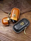 Handmade Leather Glasses Case Hard Shell Retro Men And Women Sunglasses Myopia Glasses Hook Protection Box