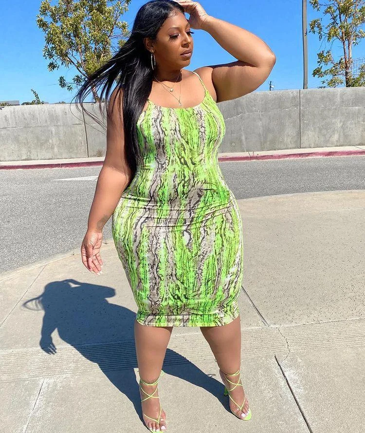 Sexy Snake Print Sling Bag Hip Dress-Mayoulove