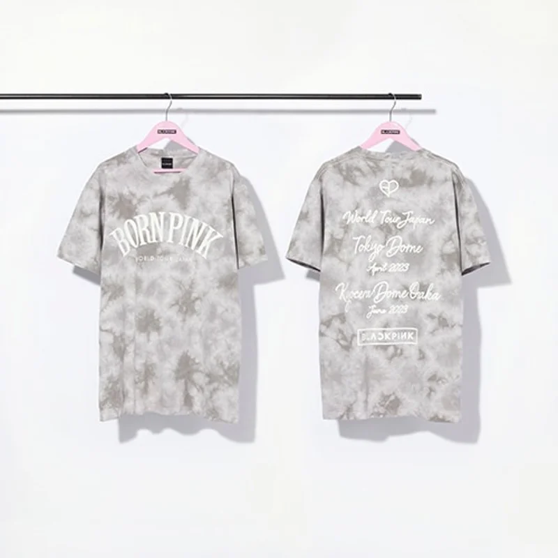 BLACKPINK World Tour BORN PINK JAPAN Gray Tie Dye T-shirt
