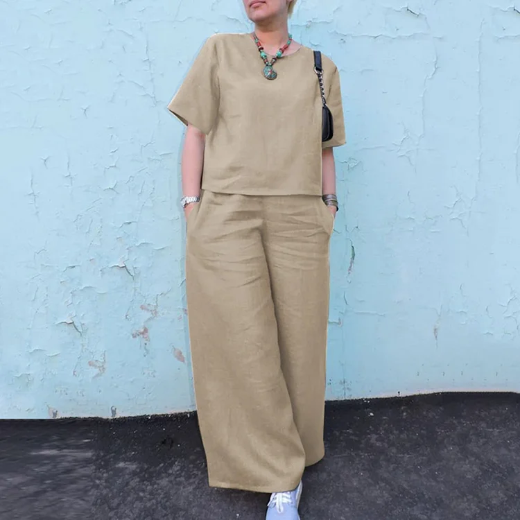 Loose Casual Short Sleeved T-Shirt Two Piece Set