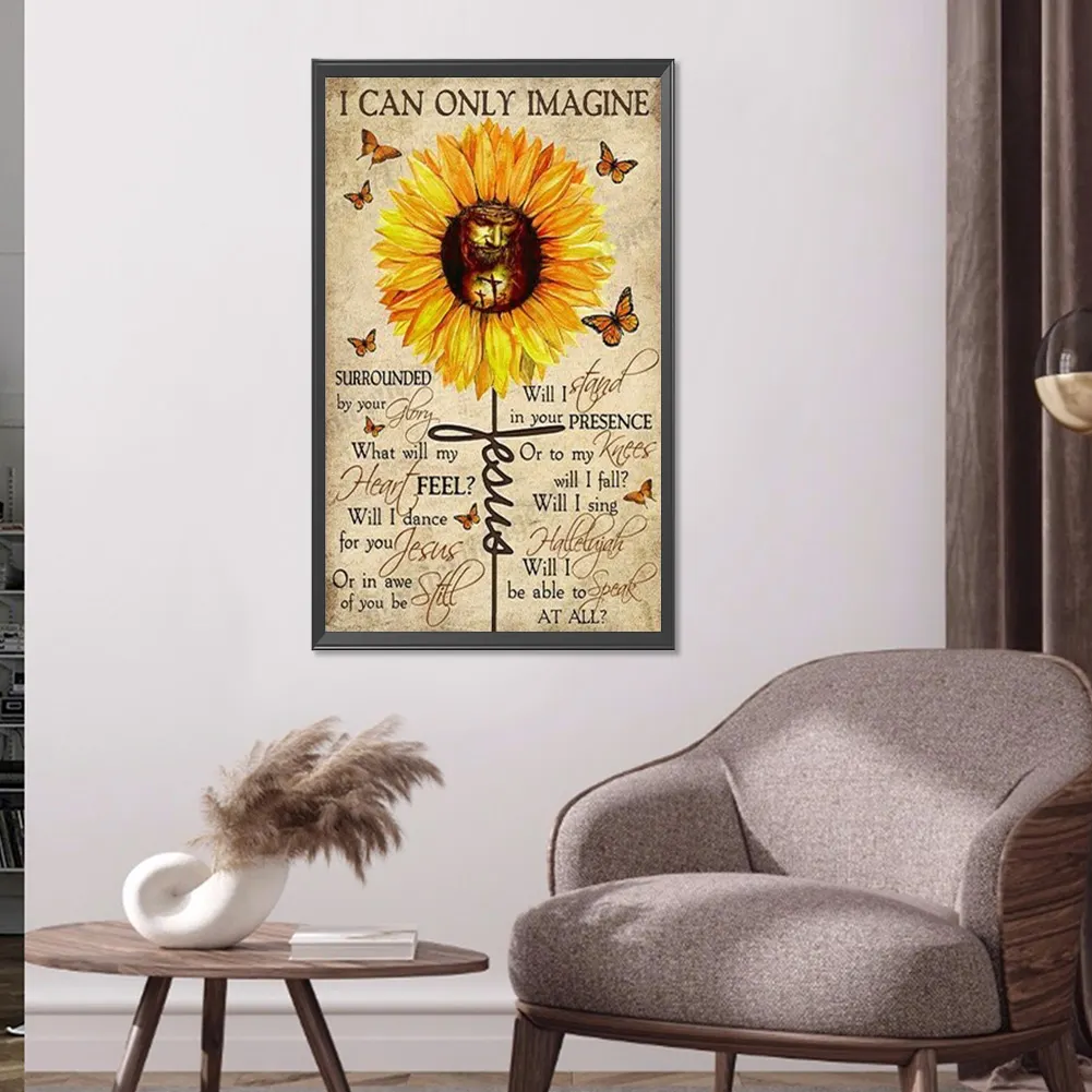 Diamond Painting - Full Round Drill - Sunflower Letters(40*60cm)