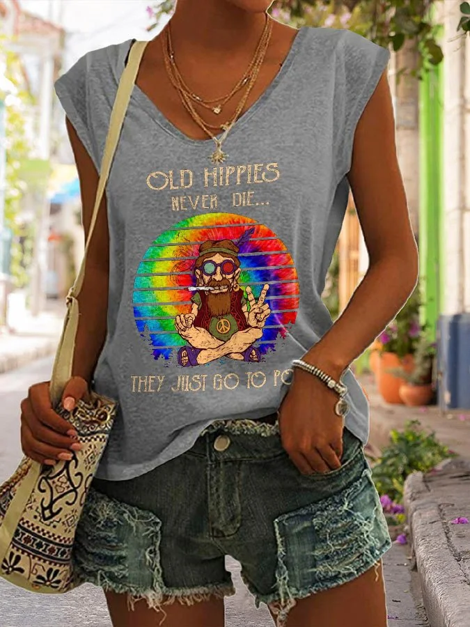 Vintage Hippie Print Tank Top