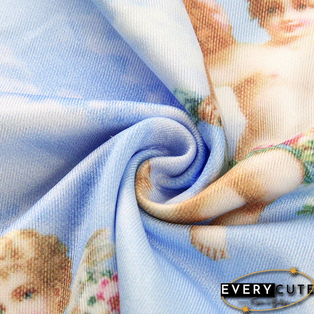 New Fashion Women Camisole Sling Top Vest Sleeveless Cold Shoulder The Angel Of Cupid Print Short Camis Female Summer Top