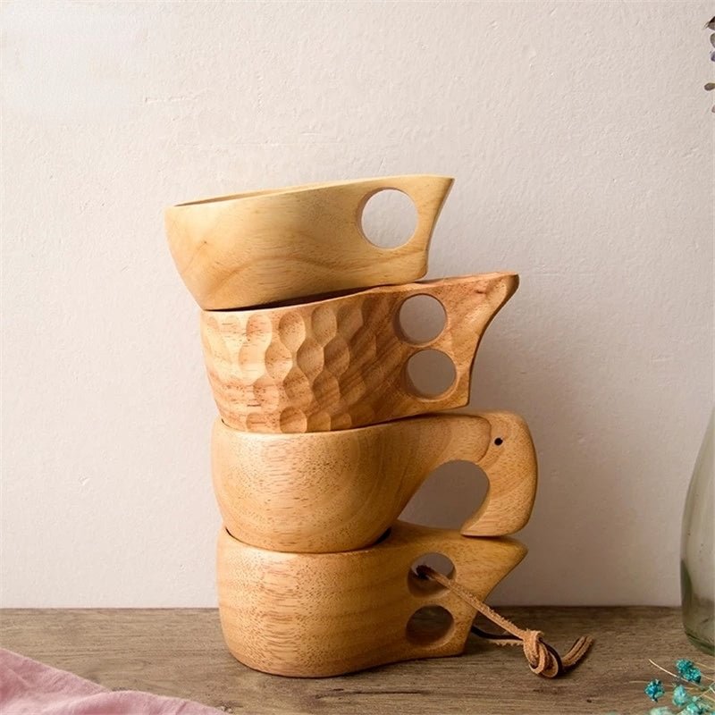 Customizable New Chinese Portable Wooden Cups