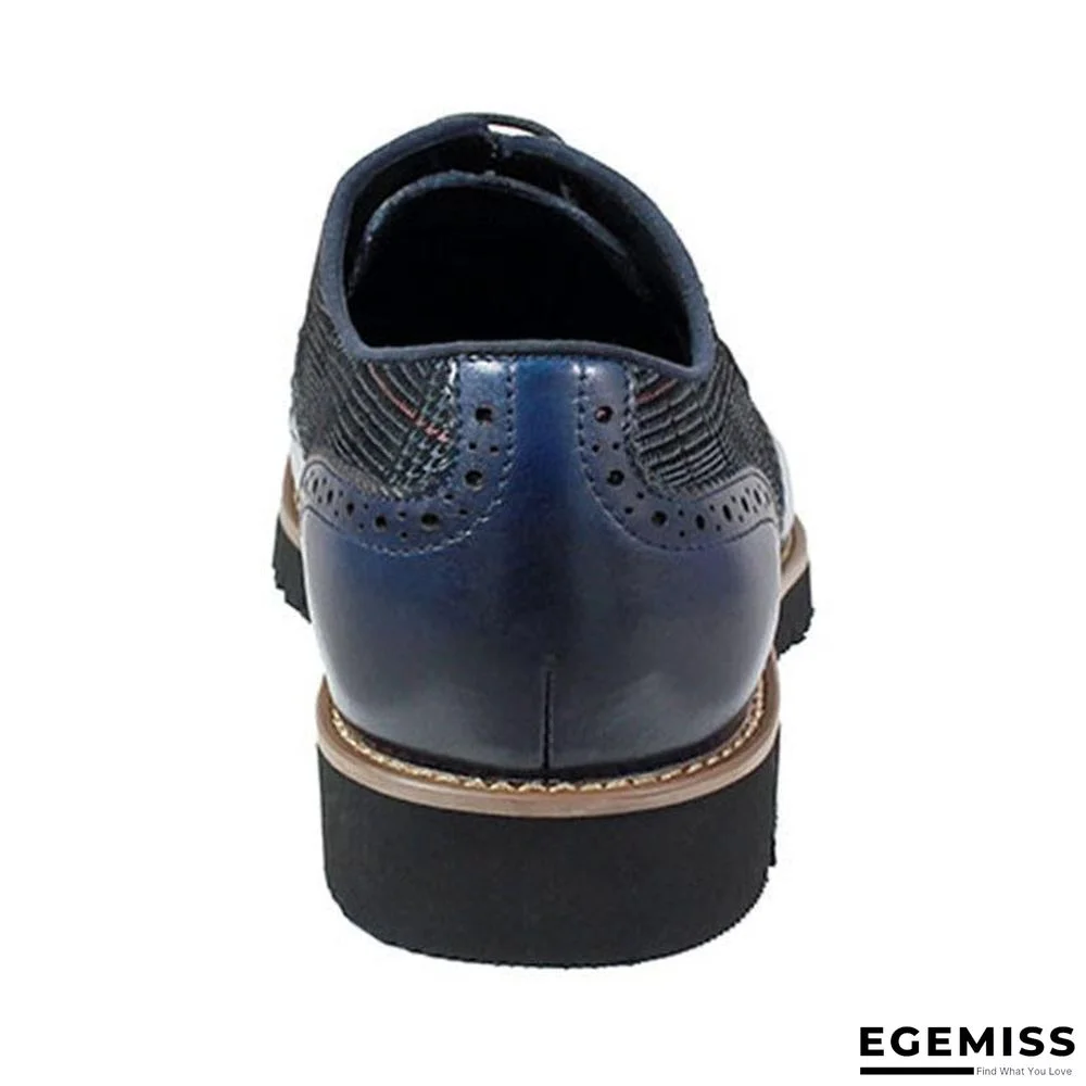 Men's Fashion Lattice Spliced Leather Brogue Shoes | EGEMISS