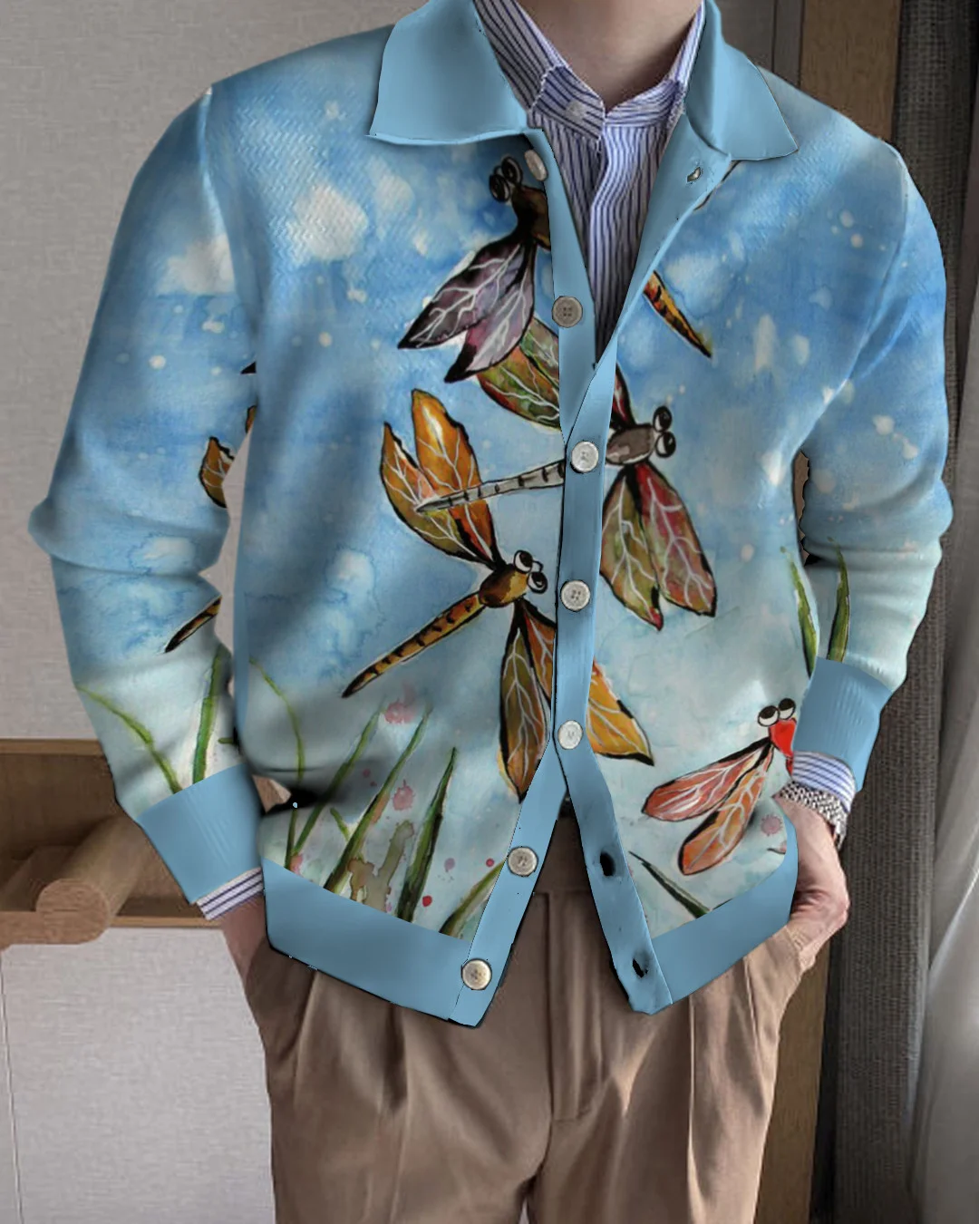 Men's Lapel Knitted Sweater Cardigan 8925
