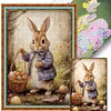 Retro Bunny - 11CT Stamped Cross Stitch - 40*60cm