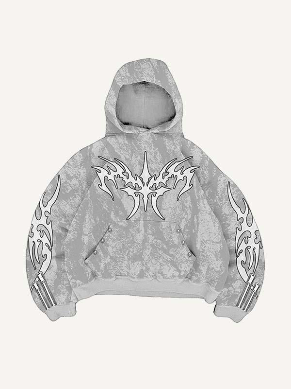Graphic Print Slant Pockets Hoodie