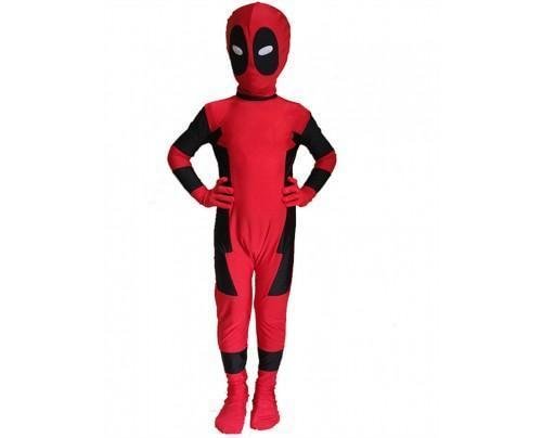 Kids Deadpool Red Cosplay Costume Onesie Jumpsuit