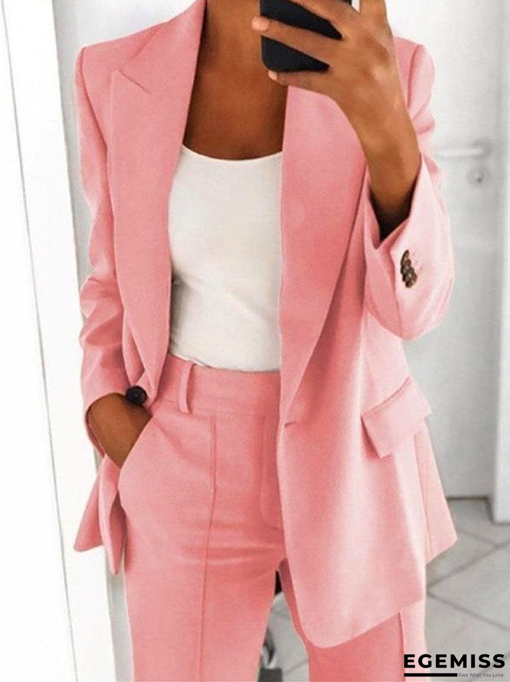 Casual Long Sleeve Solid Outerwear | EGEMISS