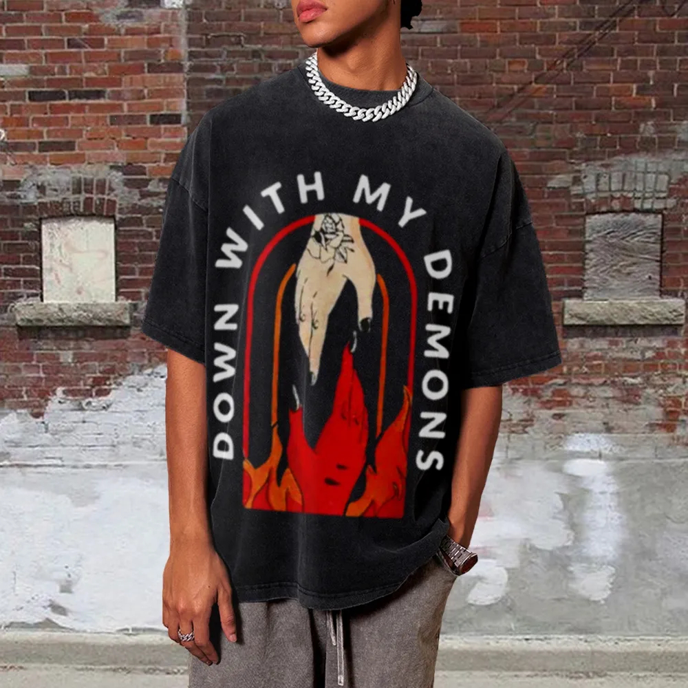 My Demons Unisex Vintage Washed Tee PrintCool