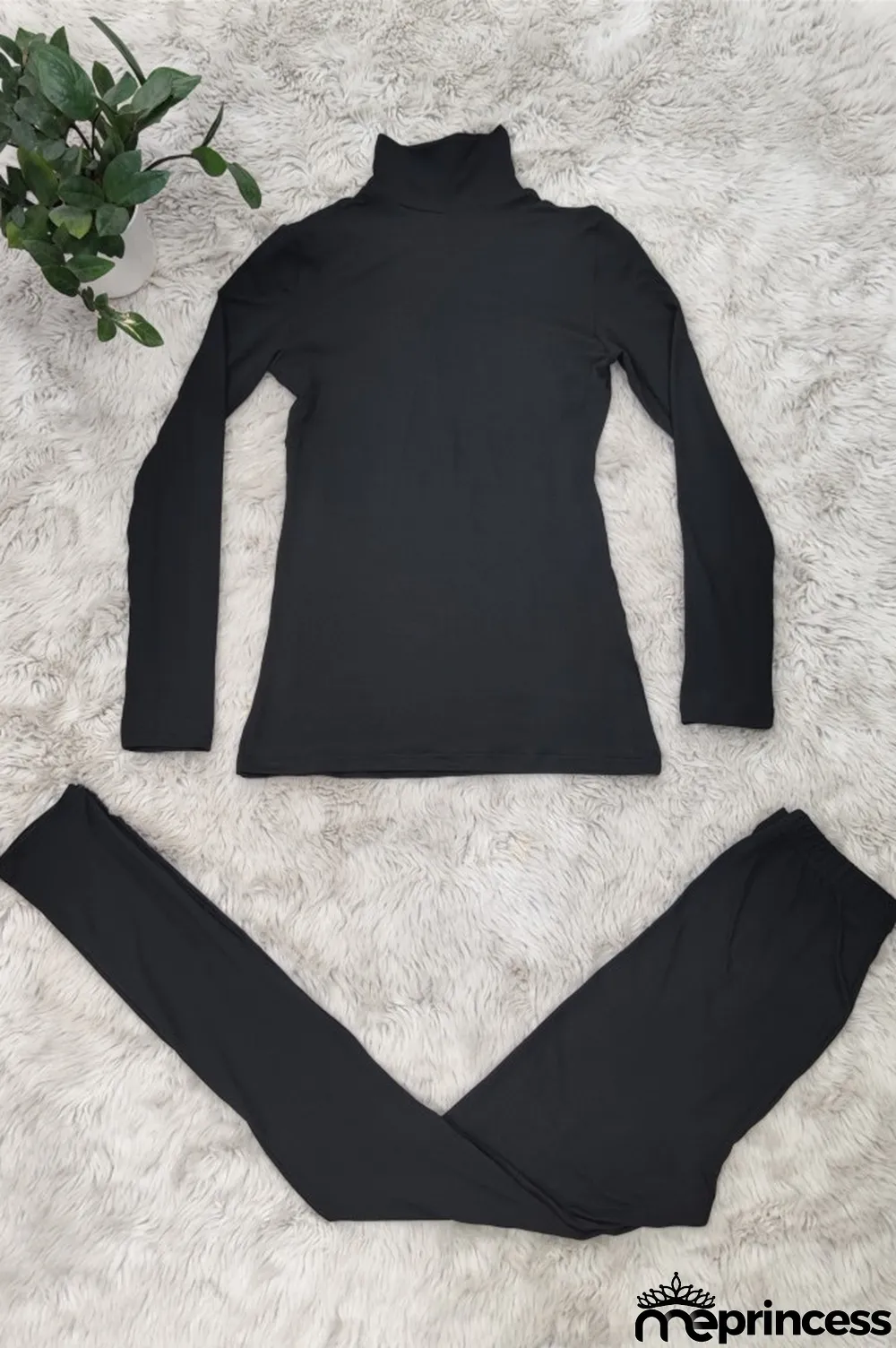 Dark Purple Fashion Casual Solid Basic Turtleneck Long Sleeve Two Pieces