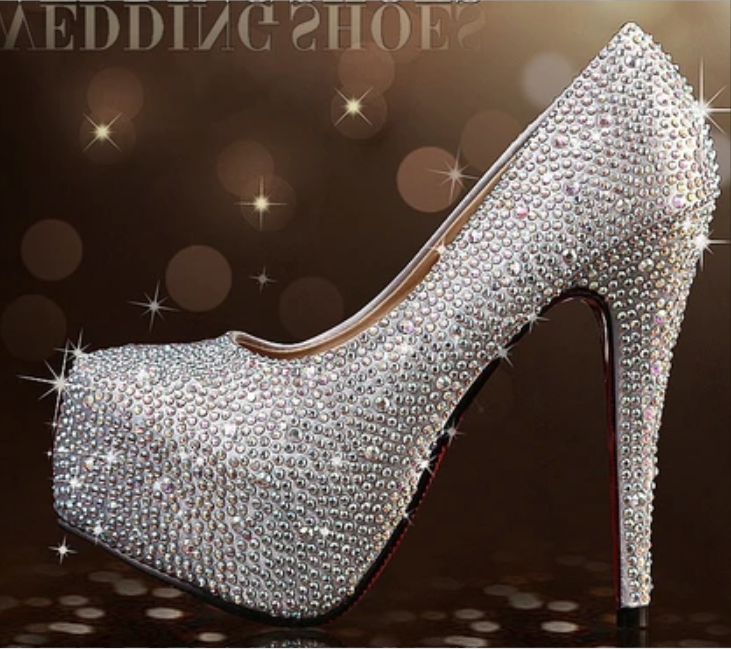 GOOSHOE Rhinestone Hotfix Platform Pumps