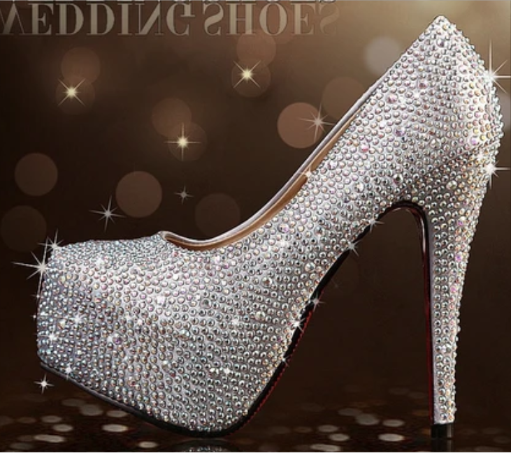 Custom Made Rhinestone Hotfix Platform Pumps Vdcoo