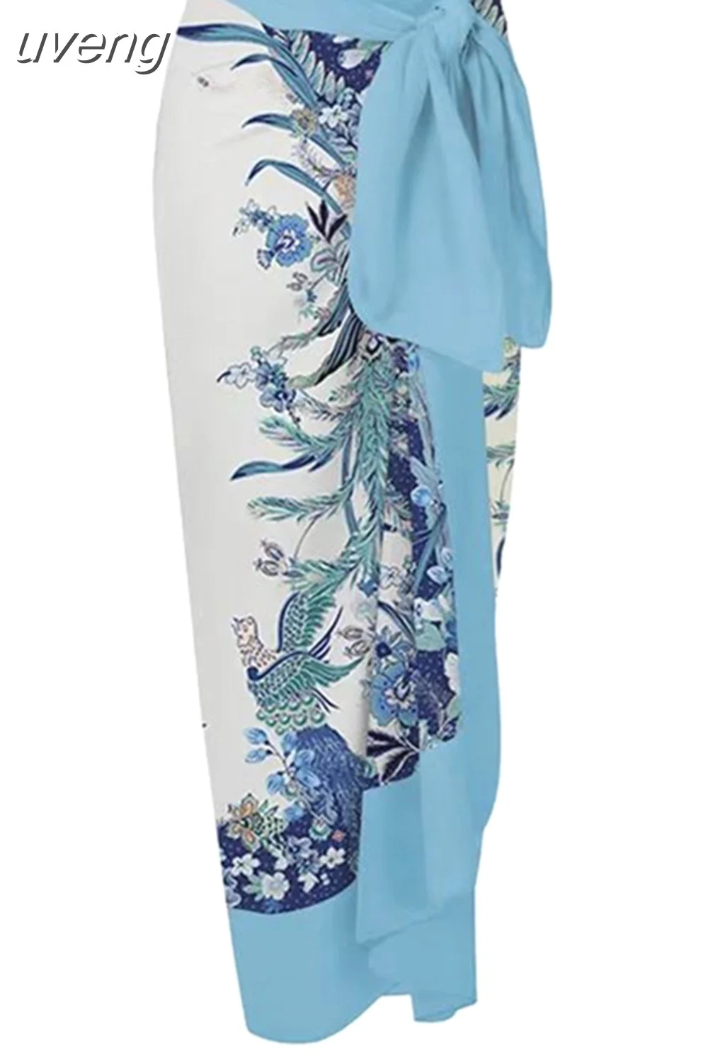 uveng New Fashion One Piece Swimsuit and Skirt Women Reversible Swimwear Luxury Bowknot Beach Dress Brazilian Bathing Suit Summer