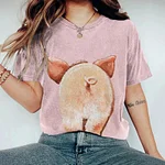 Lovely Pink Pig Butt Art Washed T Shirt - Image 2