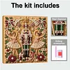(20x20cm)Nutcracker DIY Pearl Painting Art With Inner Wooden Framed Kit