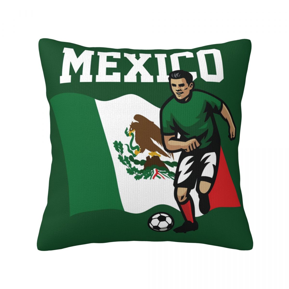 Mexico Soccer Player Decorative Throw Pillow