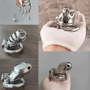 pornhint Pornhint Male Chastity Belt Cage Device Stainless Steel Metal Ring Restraint Bondage BDSM