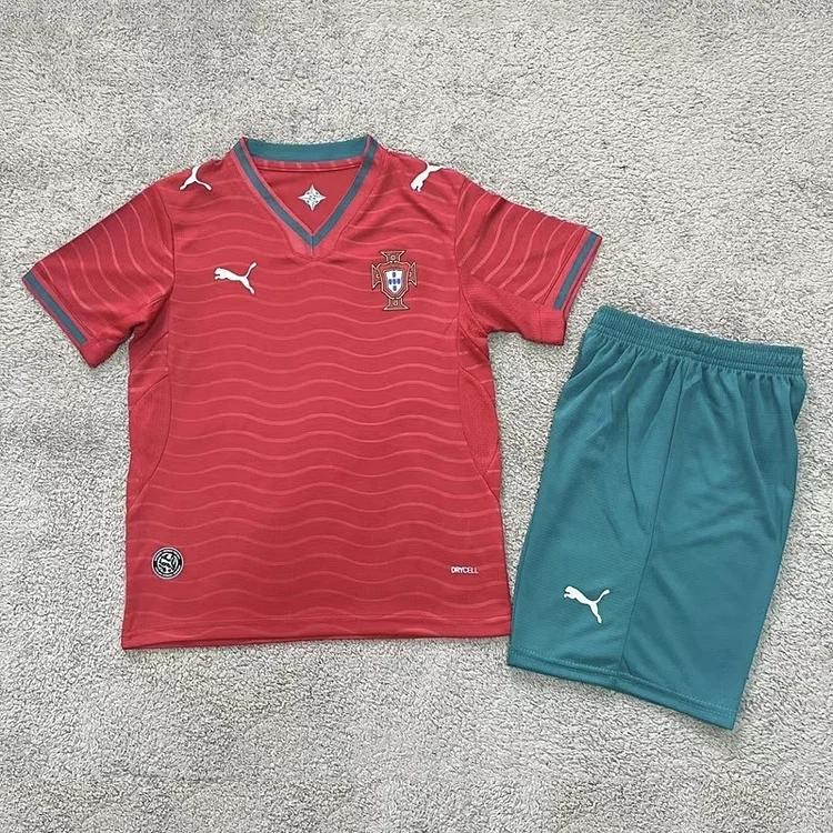 Kids Portugal 2026 World Cup Home Football Jersey