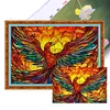 >SALE<Full Embroidery Cotton Thread 11CT Print Stain Glass Phoenix Cross Stitch60x40cm