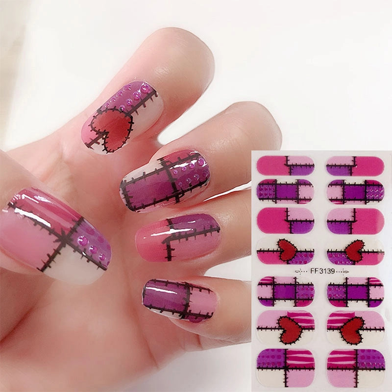 Letter Heart Shape Spider Plastic Nail Patches