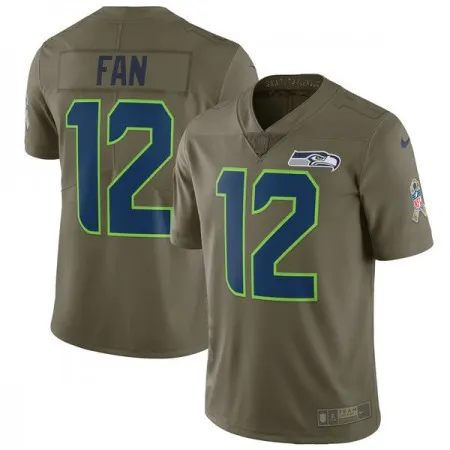 Men's  Seattle Seahawks #12 Fan Olive Salute To Service Limited Stitched NFL Jersey