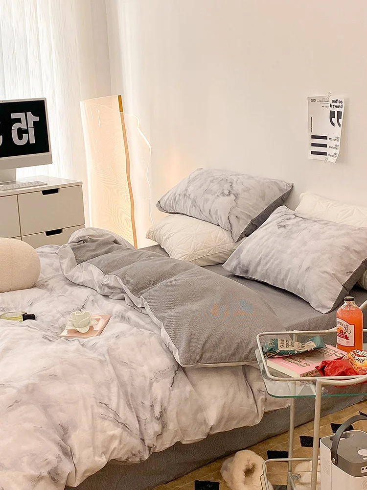 Bedding Literary retro sketch ink painting Duvet cover Sheet and pillowcase(s)
