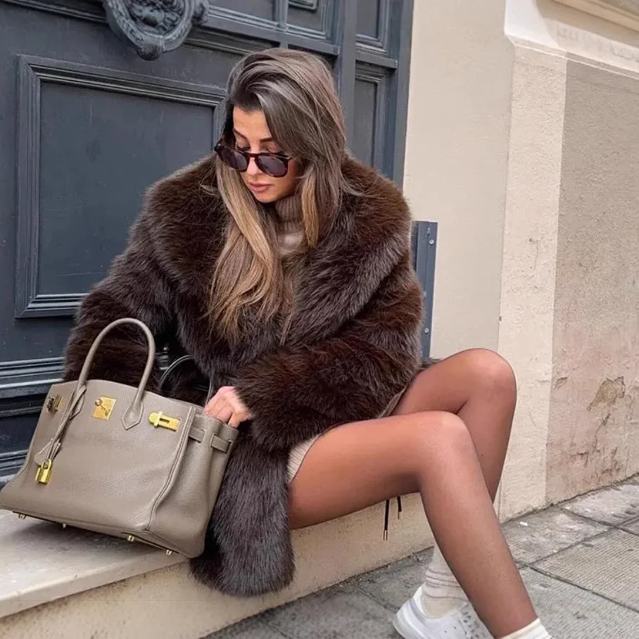 Nigikala Nigikala Women's Clothing Explosion Autumn And Winter Street Fashion Faux Fur Warm Jacket