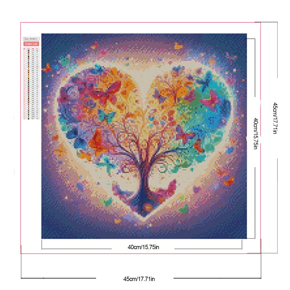 Partial AB Diamond Painting - Full Round Drill - Love Tree(Canvas|45*45cm)