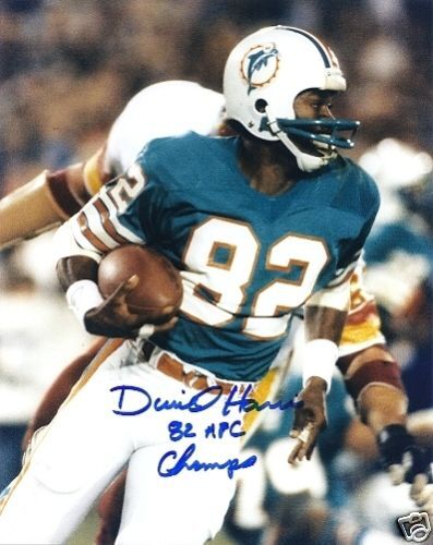 DURIEL HARRIS MIAMI DOLPHINS 82 AFC CHAMPS ACTION SIGNED 8x10