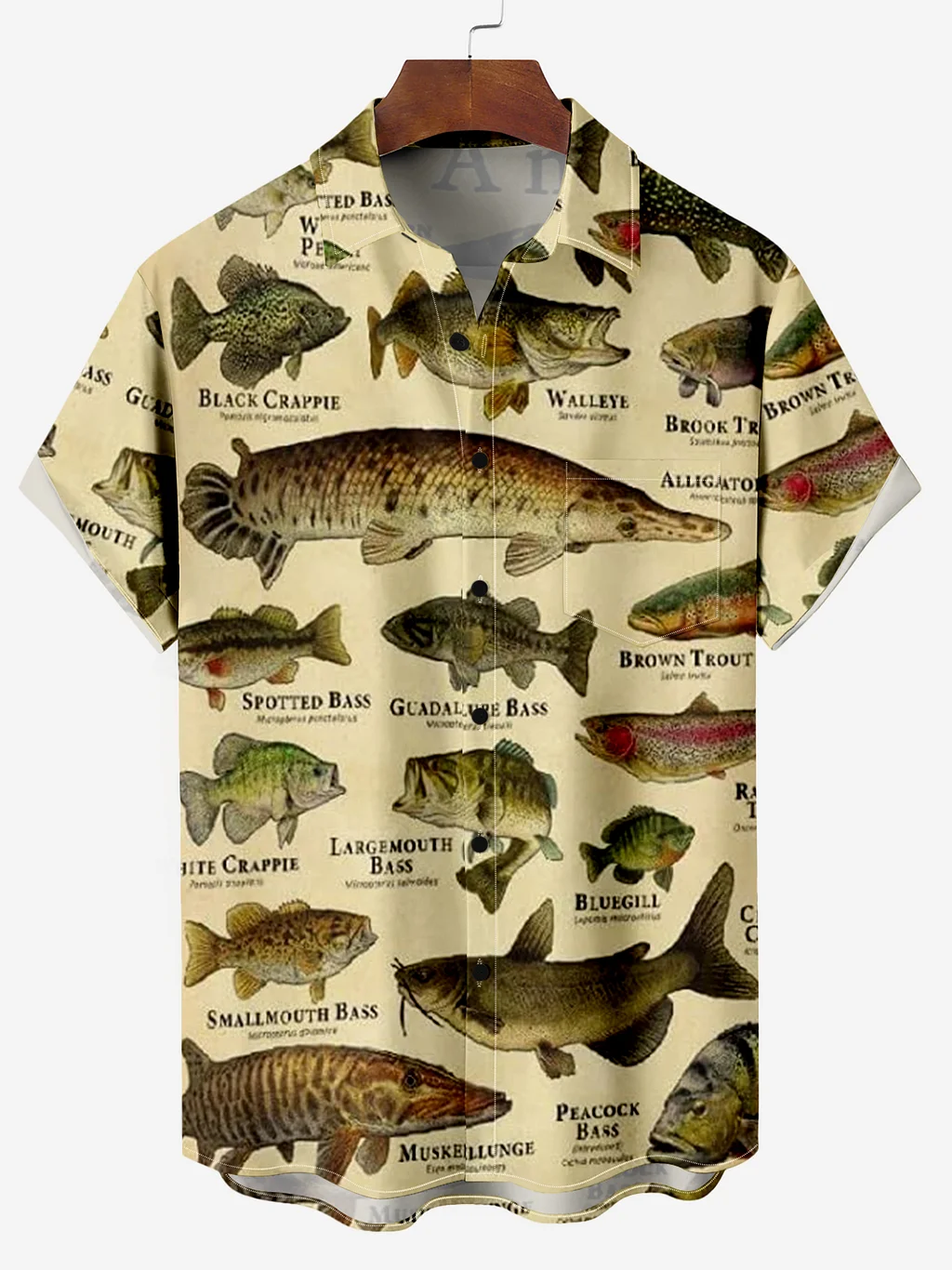 Men's shirt collar exotic fish casual short-sleeved shirt PLUSCLOTHESMAN