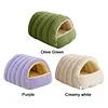 Warm Enclosed Cat Bed Corduroy Plush Cats Tent Calming Pet Nest Cave for Cats Dogs