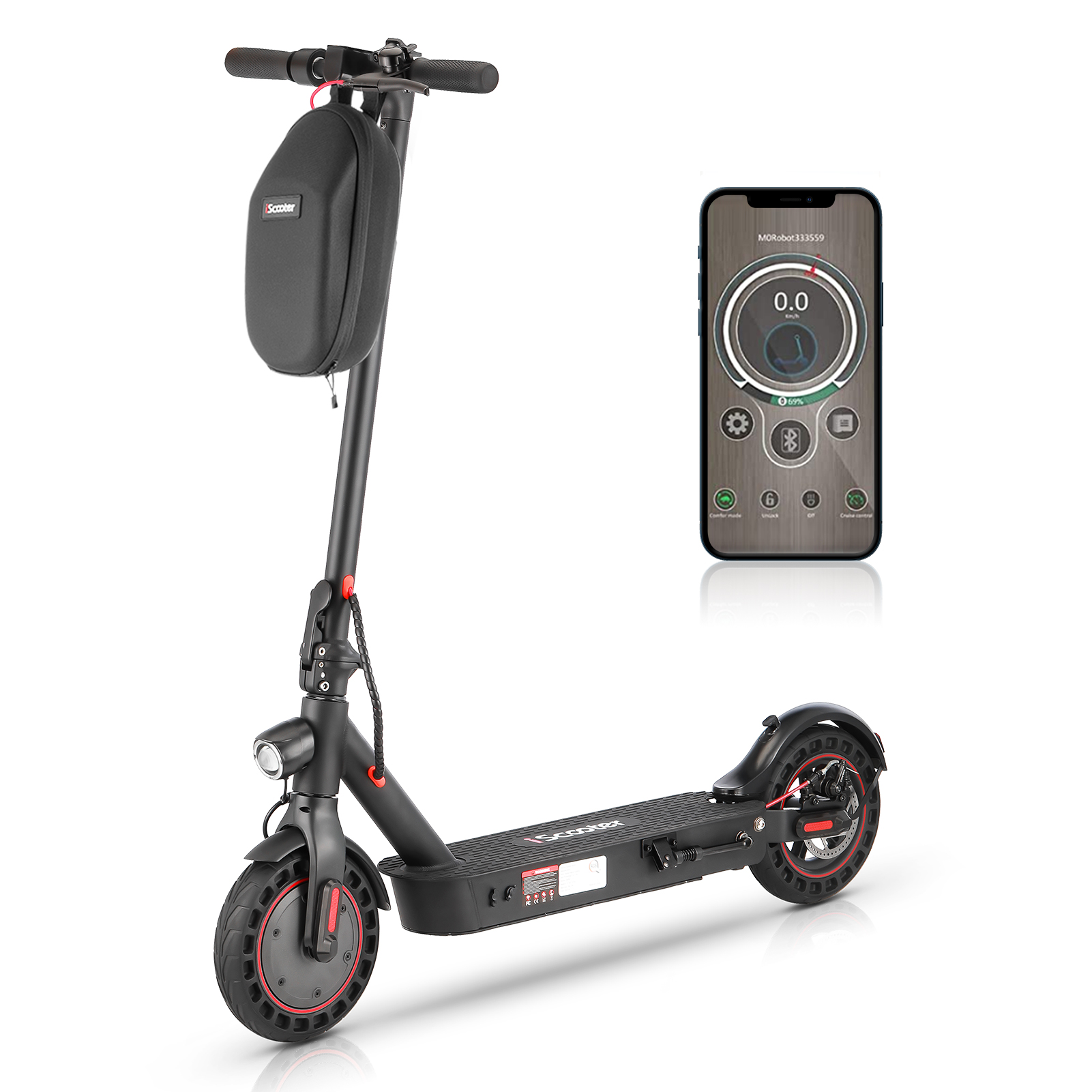iScooter i9Max Electric Scooter for Adults 35km/h (21.7mph) 10.4Ah Battery  10 Inch Honeycomb Tire Foldable E-Scooter with App Bag