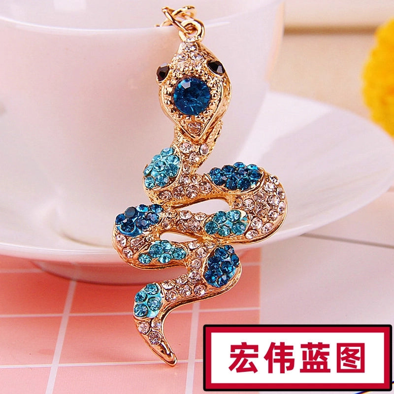 Cute Color Block Alloy Inlay Rhinestones Women’s Keychain