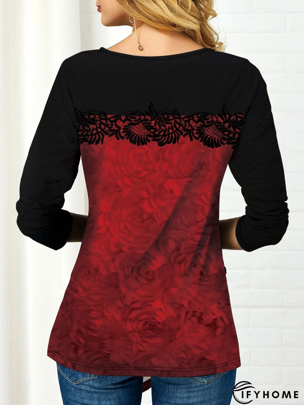 Cotton-Blend Cowl Neck Long Sleeve T-shirt | IFYHOME