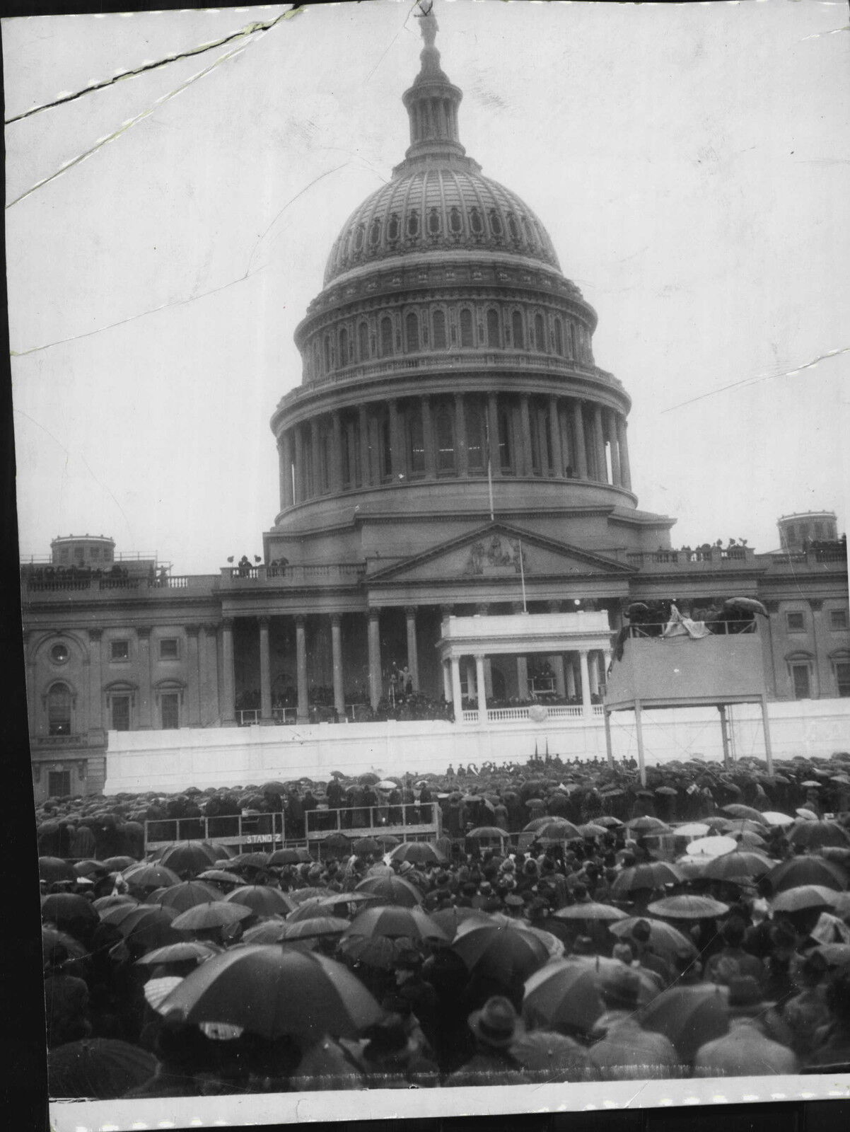 President Franklin Roosevelt Inauguration at Capitol Dome 1937 Press Photo Poster painting