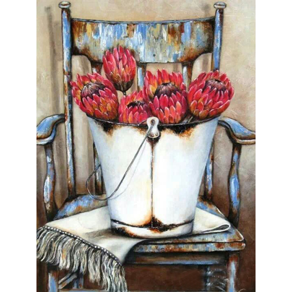 

30*40CM - Round Drill Diamond Painting - Flower, 501 Original