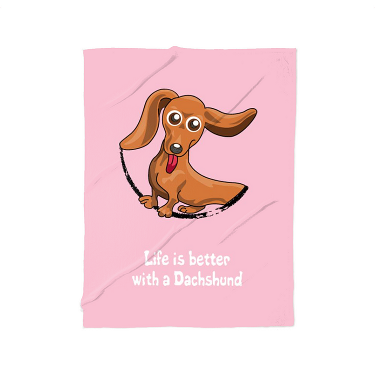 Life Is Better With A Dachshund, Dachshund Fleece Blanket