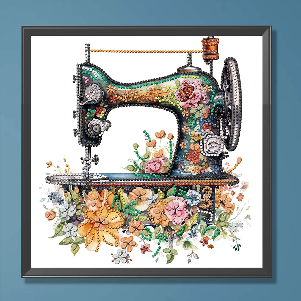 Diamond Painting - Partial Special Shaped Drill - Sewing Machine(Canvas|30*30cm)