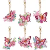 6 PCS Double Sided Special Shape Diamond Painting Keychain Pendant (Butterfly)