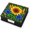 PU 5D Pearl Diamond Painting Kit Note Box DIY Diamond Art Notepad Box with 160 Sheets of Paper (Sunflower)