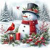 Diamond Painting-DIY Full Round Drill Christmas Snowman