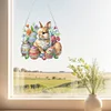 (US Only)Acrylic 2D Flat Easter Egg Bunny DIY Hanging Diamond Art Kits Wall Door Decor