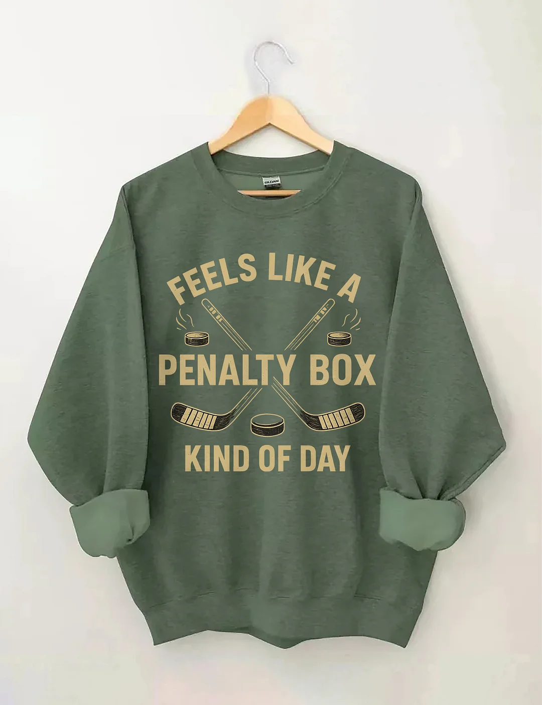 Feels Like A Penalty Box Kind Of Day Funny Hockey Game Day Sweatshirt