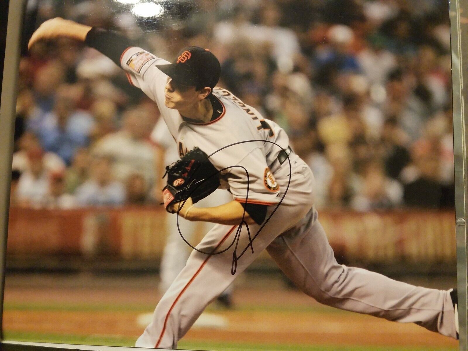 Tim Lincecum Signed San Francisco Giants 8x10 Photo Poster painting