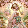 Japanese Girl Diamond Painting Kit 5D Partial Drill Rhinestone Art 30x30cm