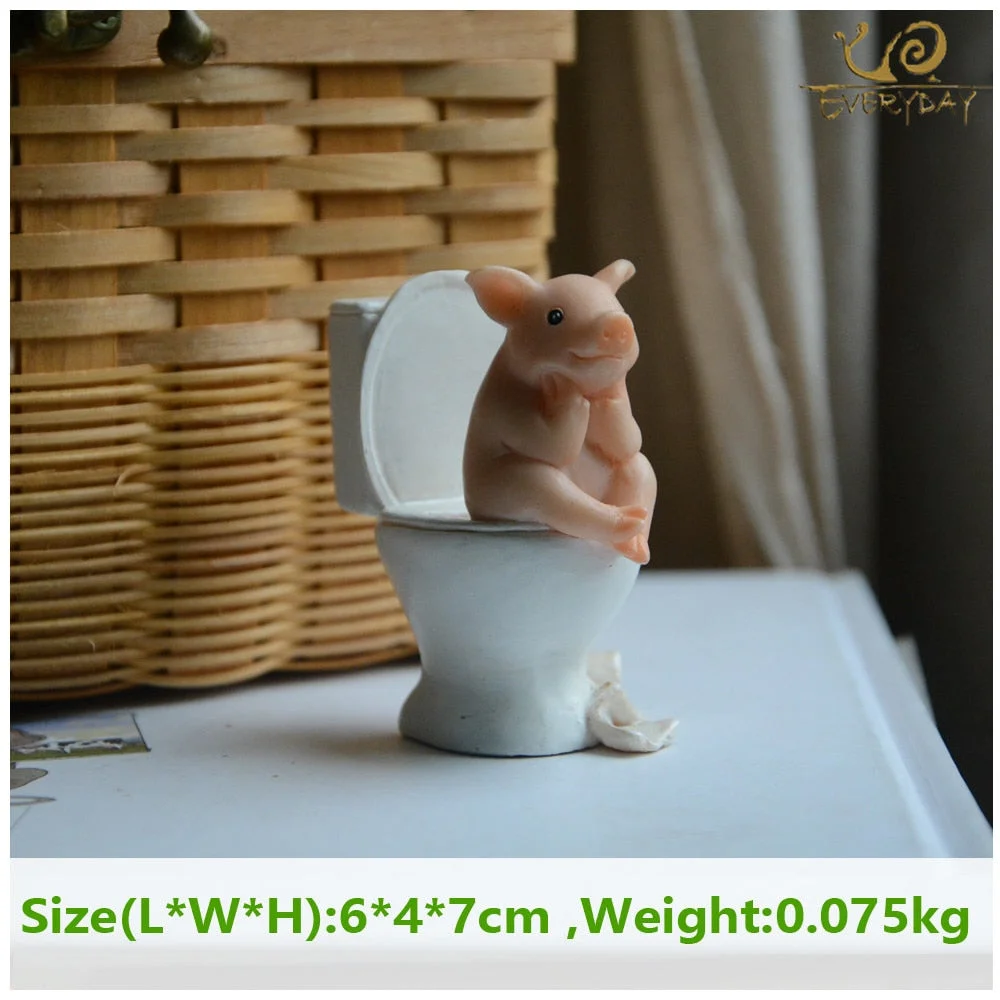 Cute Simulation Pig Statue Animal Figurines Miniature Fairy Garden Decor Home Decoration Accessories Resin crafts Desktop Decor